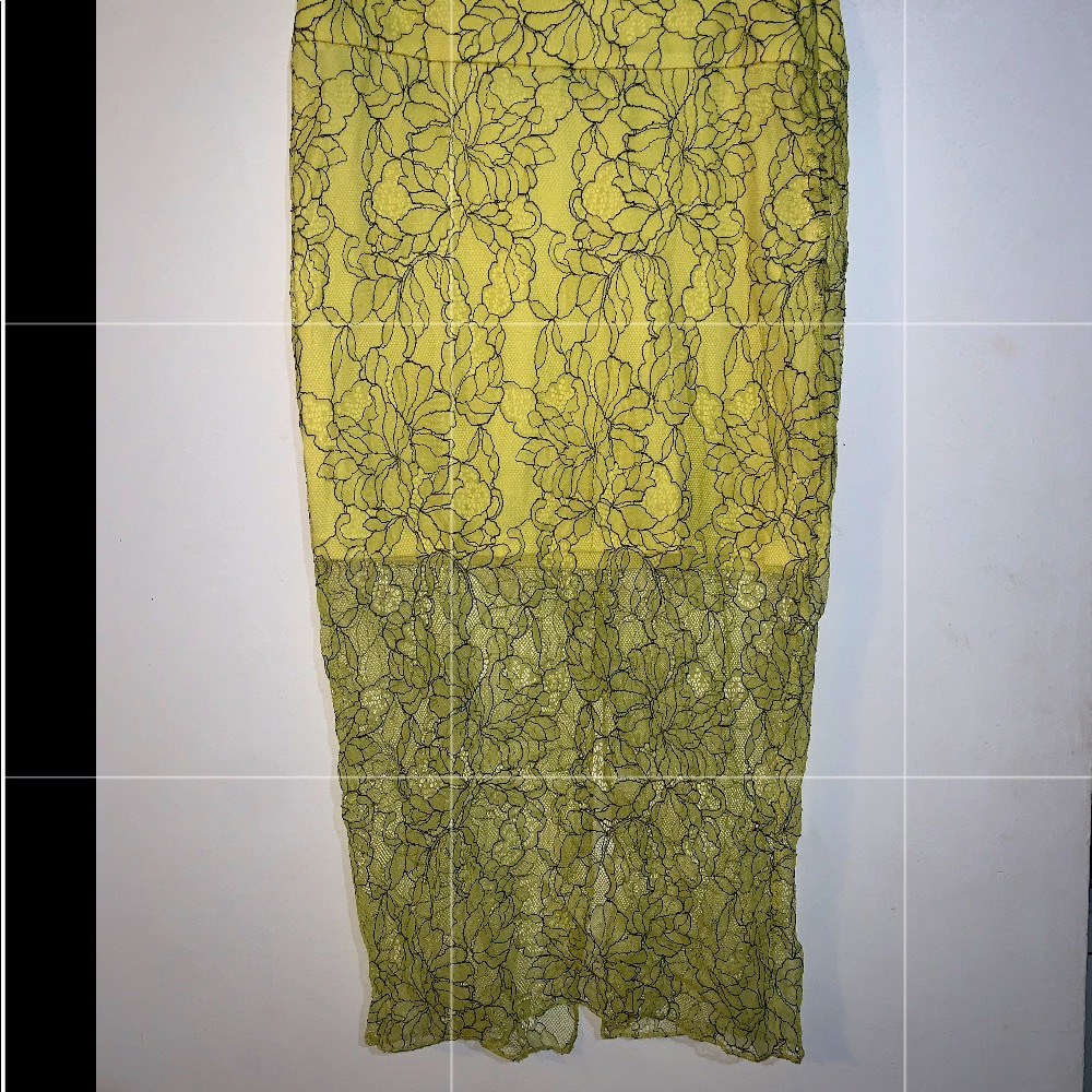 yellow see through skirt